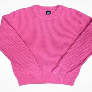 GAP Women's Ribbed Crewneck Sweater in Hot Pink